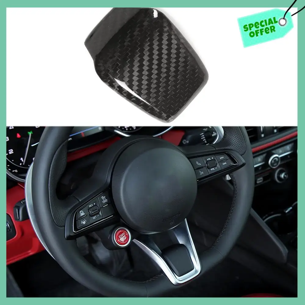 

A03G-Real Carbon Fiber Steering Wheel Decoration Frame Strip Cover Trim V Frame Base For Alfa Romeo Giulia Stelvio 2020-2021