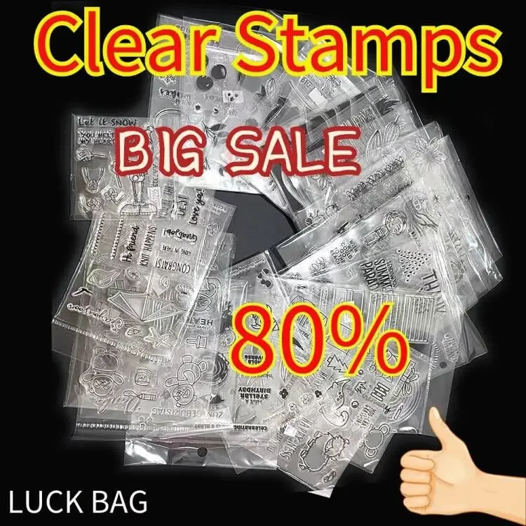 10-50Pcs Clear Stamps Clearance Random Transparent Stamps Scrapbooking for Diy Card Making Decor Craft Supplies Lucky Bag Stamps