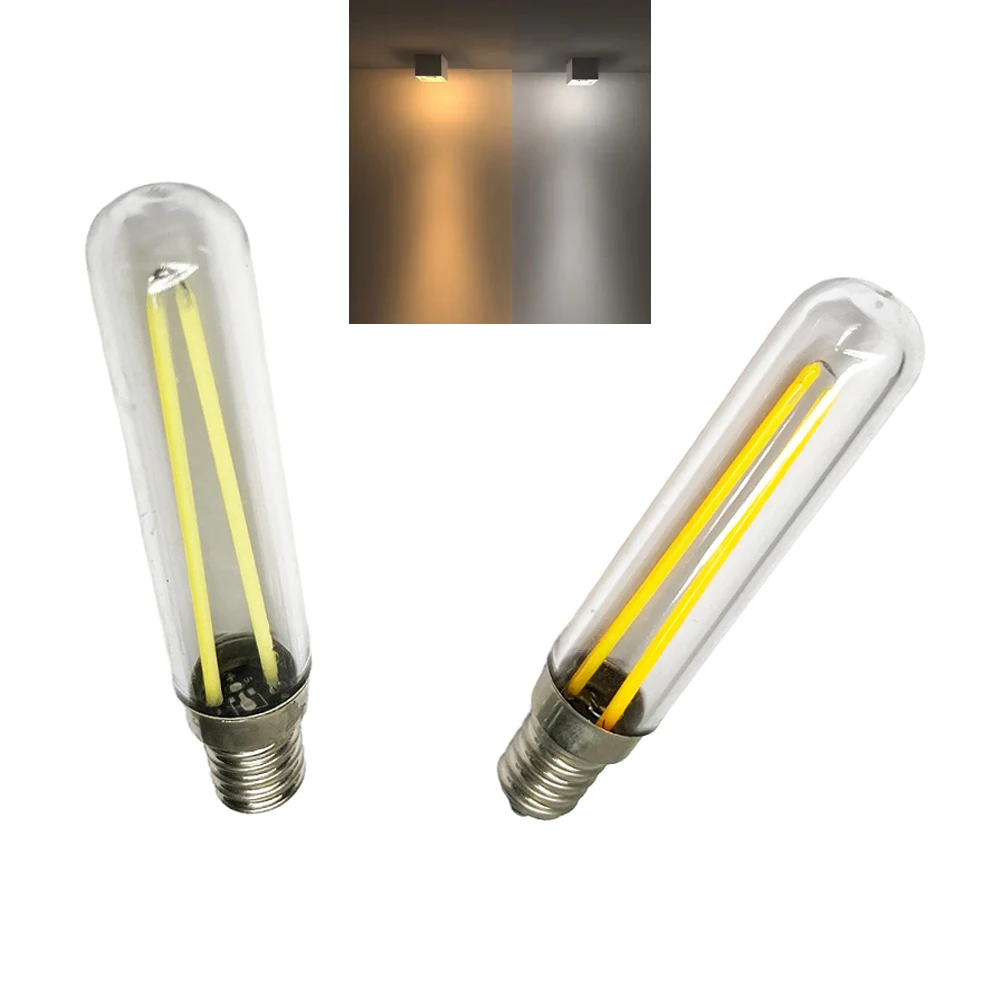 Lámpara de ahorro de energía para galería clásica, Bombilla de cristal Tubular, E12, T18, 2Led, superbrillante, 3W, 110V, 220V