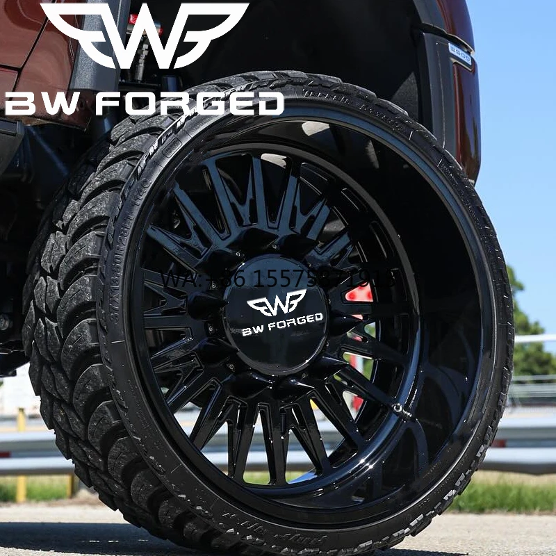 

Custom Luxury Super Single Forged Alloy Wide Wheels Black & Machined Finish 22 24 26 Inch Fit for GMC Hummer Pickup Trucks