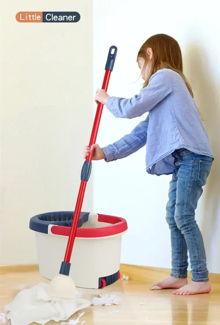 

Children's Sweeping Broom Mop Brush Detergent Tools To Clean House High Quality Play Cleaning Play House Toy for Baby Gift