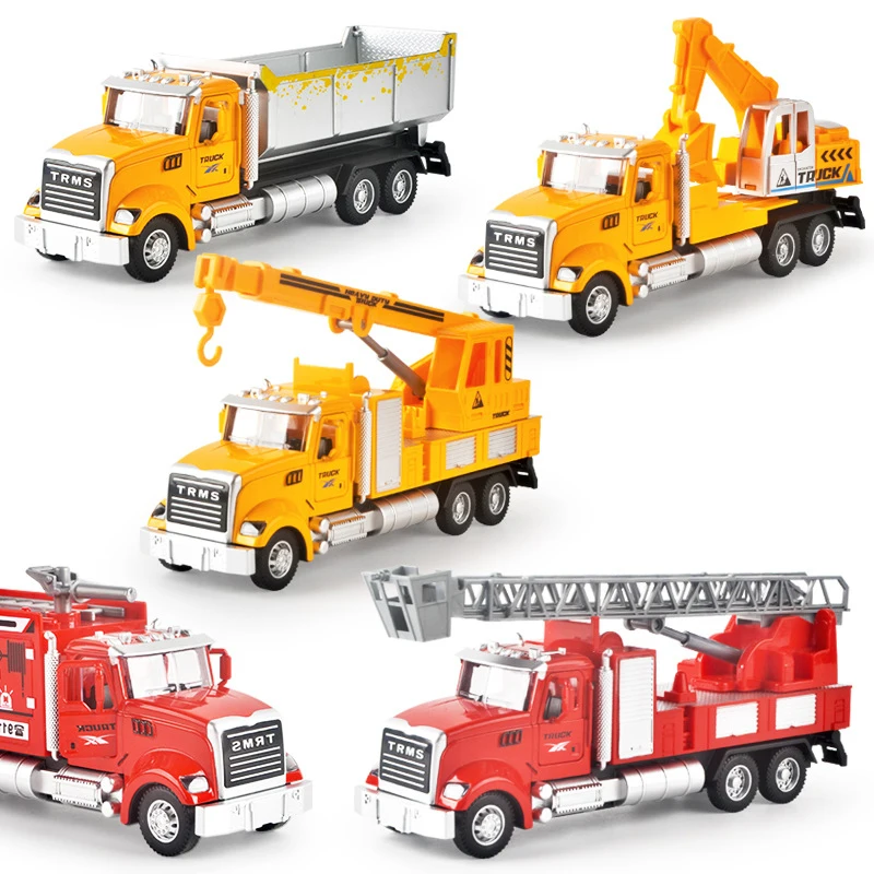 

Kids Alloy Toy Car Diecast Engineering Construction Vehicles Dump Digger Mixer Truck 1/36 Metal Model Cars Pull Back Car Toys