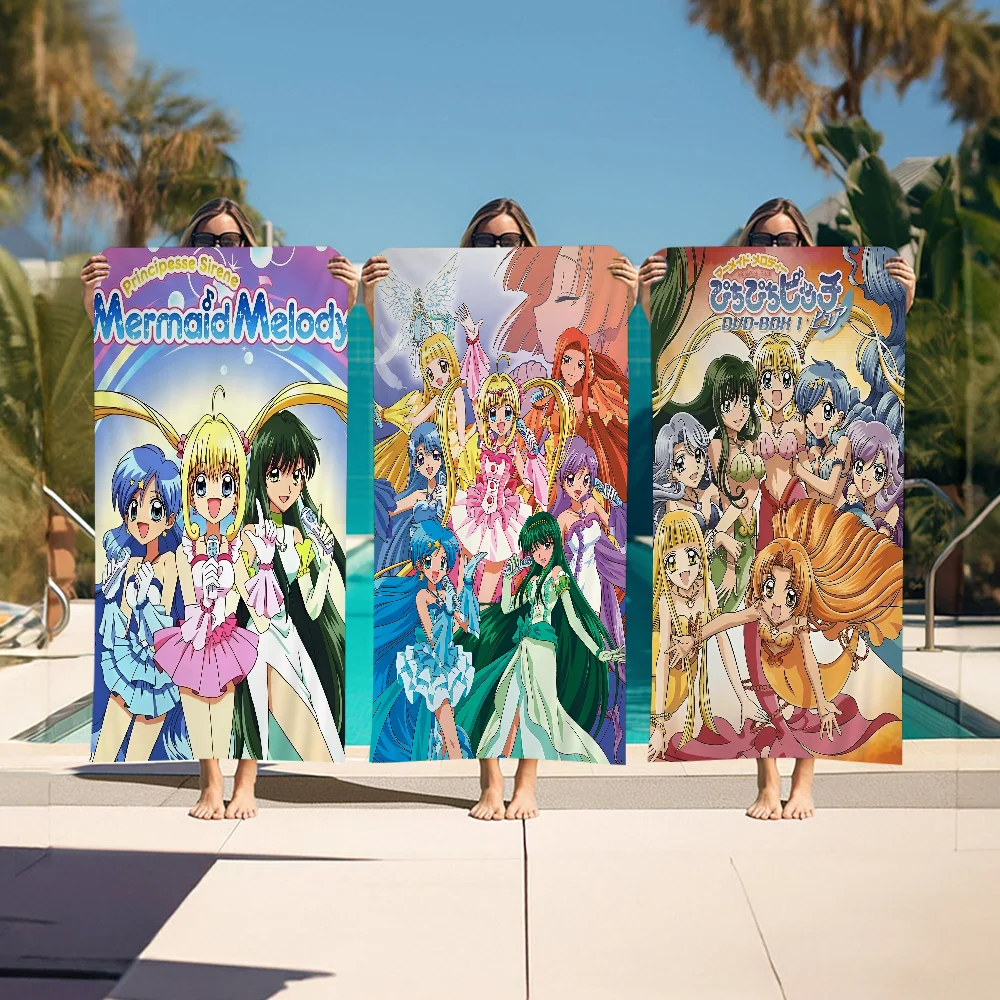 

Mermaid Melody Anime Big Microfiber Beach Towels Quick Dry Towel Sand Beach Towels Pool Towel For Travel Swim Pool Yoga