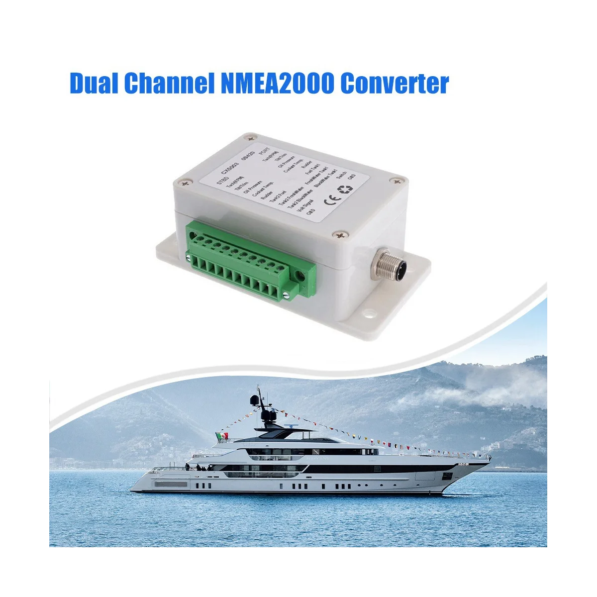 Konverter NMEA2000 Dual Channel N2K 0-190 Ohm hingga 18 sensor kapal laut Yacht