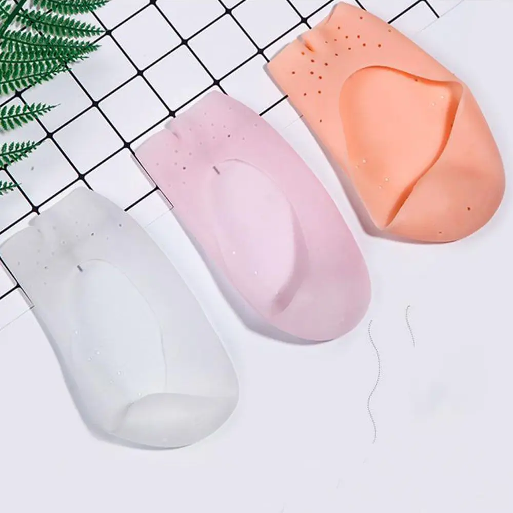 

Cracked Moisture Sole Silicone Pedicure Tool Open Toe Foot Care Moisturizing Gel Socks Heels Shoes Insole Fish Mouth Socks