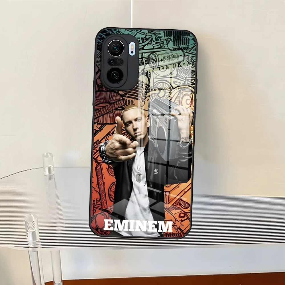 Funda de teléfono America Rapper Eminem para Redmi 13 12 13c 12c Note 13 Pro Plus 11 12 Pro 10 12s 11s cubierta trasera de vidrio templado