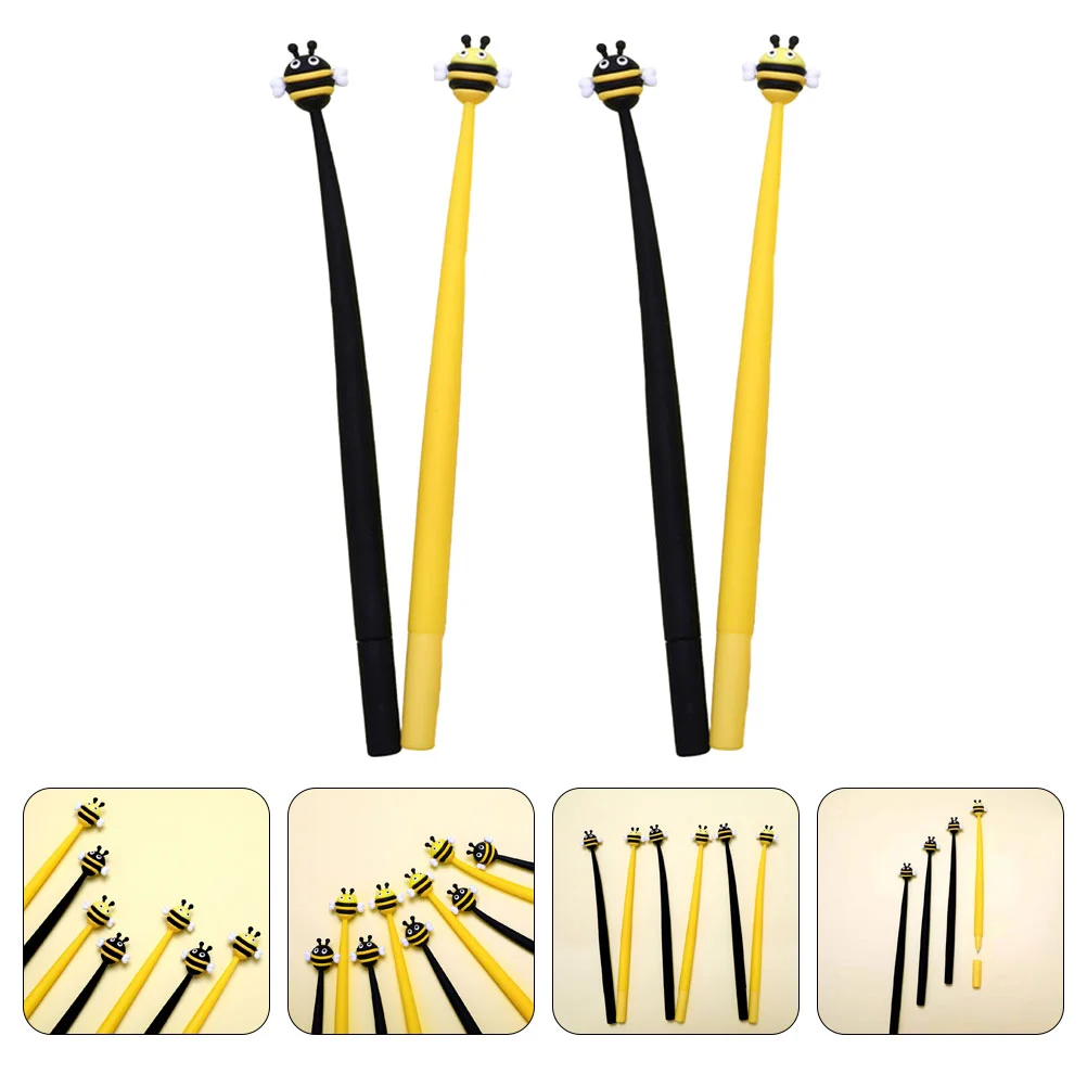 Гелевая ручка в форме пчелы, ручки в форме животных, новинка, милая шариковая ручка, товары для студентов с героями мультфильмов, белые