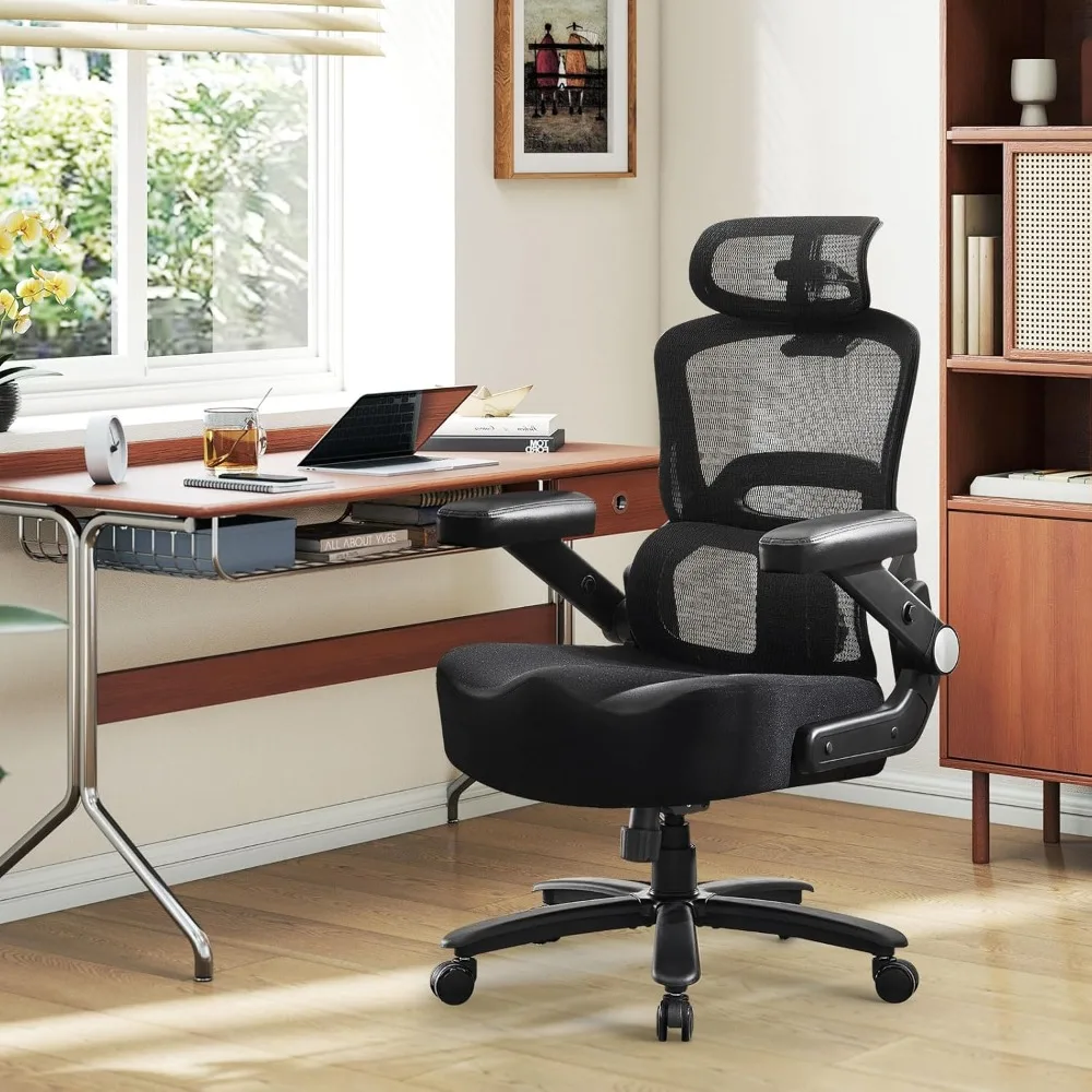 

750lbs Big and Tall Office Chair with Dual Lumbar Support for Heavy People, Oversize Ergonomic Desk Chair with 5D Armrests
