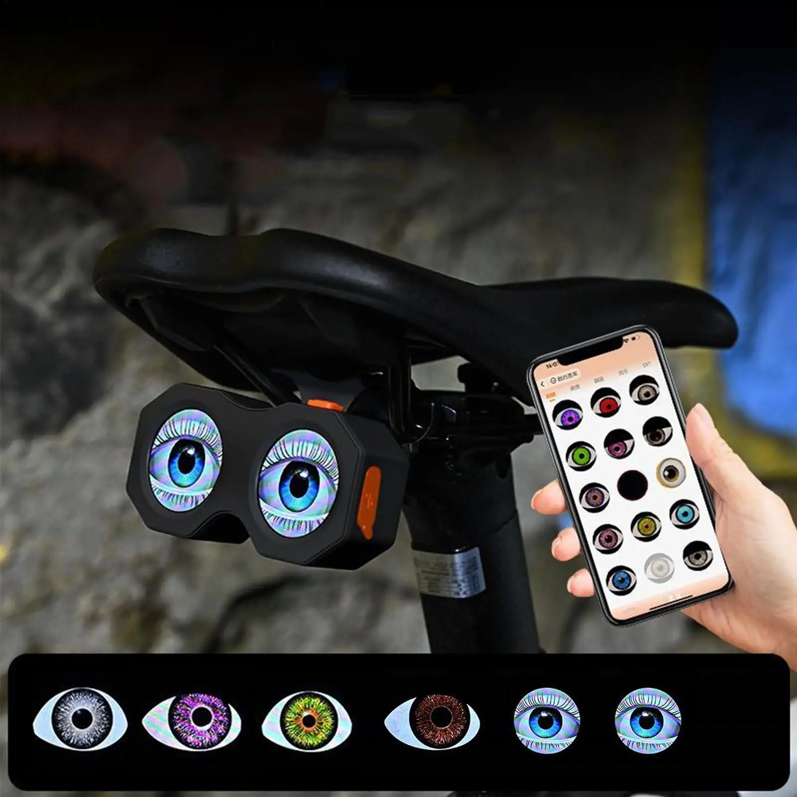 

APP Control LED Dynamics Задний фонарь для велосипеда Перезаряжаемый задний фонарь для велосипеда Devil Eye Задний фонарь для шоссейного велосипеда Задний фонарь для велосипеда