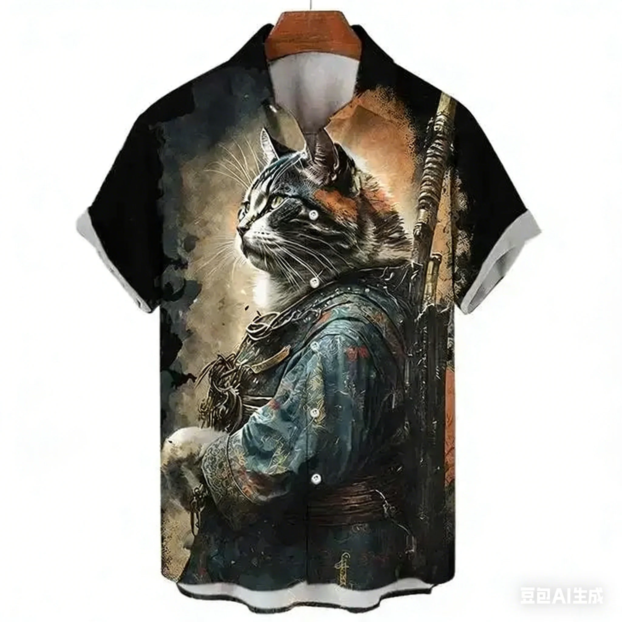 Camisa Hawaiana Con Patron De Animales Para Hombre, Ropa Informal Verano, Cuello Color Impreso En 3D,
