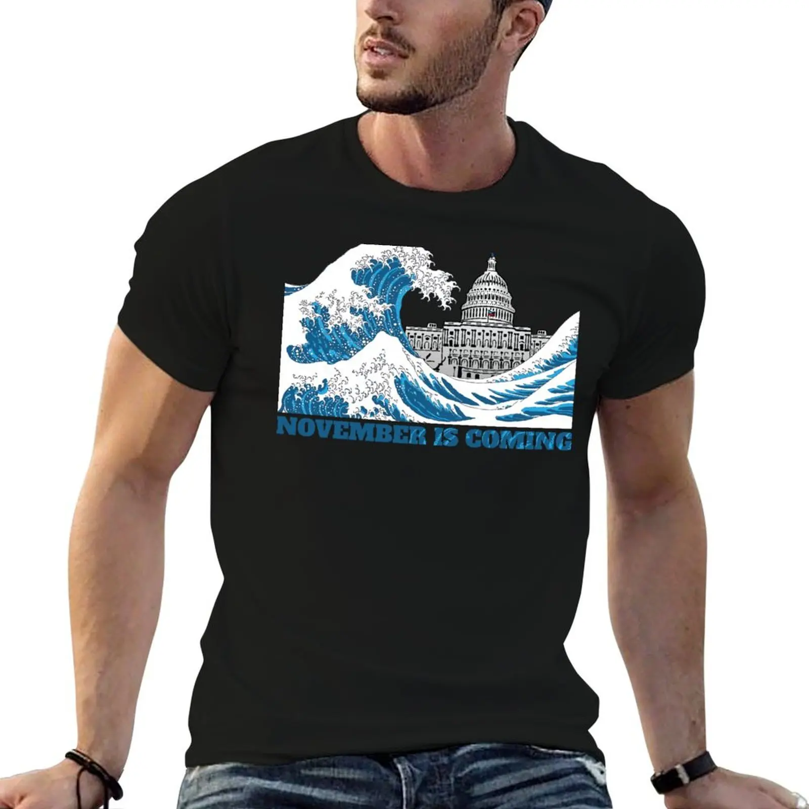 Blue Wave T-Shirt new edition hippie clothes men clothes