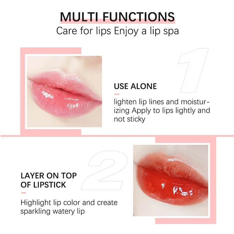 6ml Lippen öl Set Lippen praller Serum BB Lippen feuchtigkeit spendend pralle Lippen Kirsch kernöl pflegende Lip gloss Glas Lippen Make-up Lippenstift