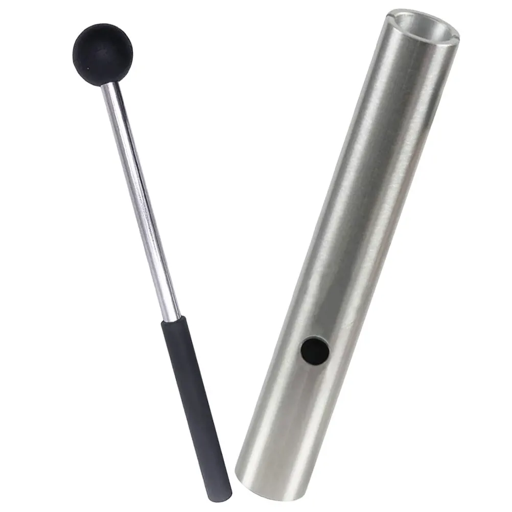 Giocattolo a percussione Tubo Rana Effetto sonoro Strumenti musicali in metallo riutilizzabili Dimensioni ridotte Facile da riporre Fornitura di percussioni