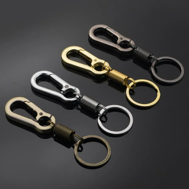 Car motorcycle Keychain Simple Strong Carabiner Shape Keychain Climbing Hook Key Chain Rings Stainless Steel Man Gift