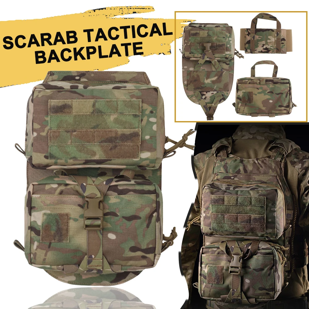 

Scarab Tactical Backplate Страйкбольный жилет Molle Backplate Pouch Detachable First Aid Kit Сумка для переноски снаряжения для охоты на открытом воздухе