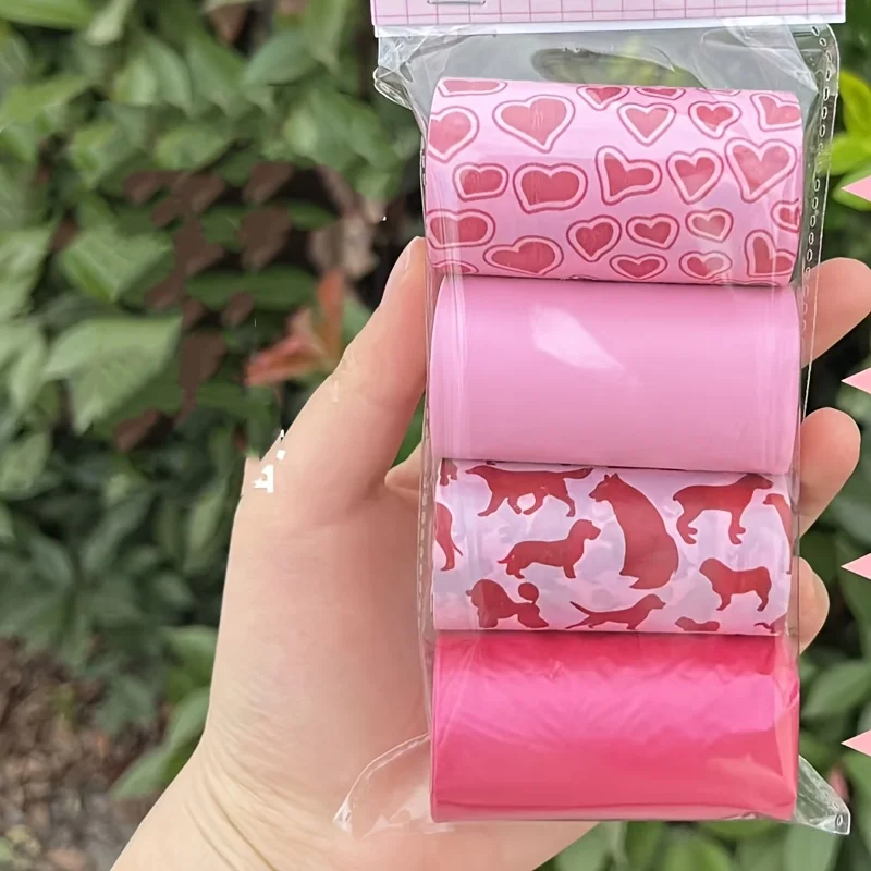 4 Rollos / 60 Bolsas de Bolsas para Excremento de Perro con Aroma, Estilo Aleatorio, Bolsas para Excremento de Perro Adorables, Diferentes Aromas a Elegir