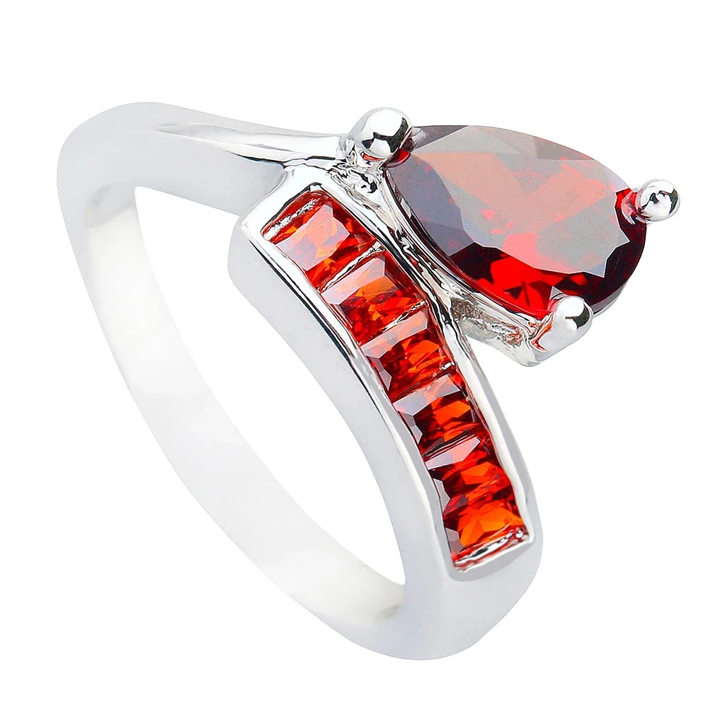 

7*9mm Red Garnet 925 Sterling Silver Ring Q0205-R