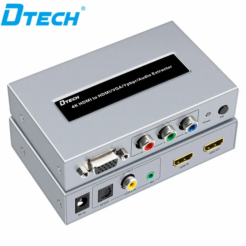 

DTECH Высококачественный 4K HDMI аудиоэкстрактор HDMI в HDMI VGA YPBPR преобразователь аудиоразделирования