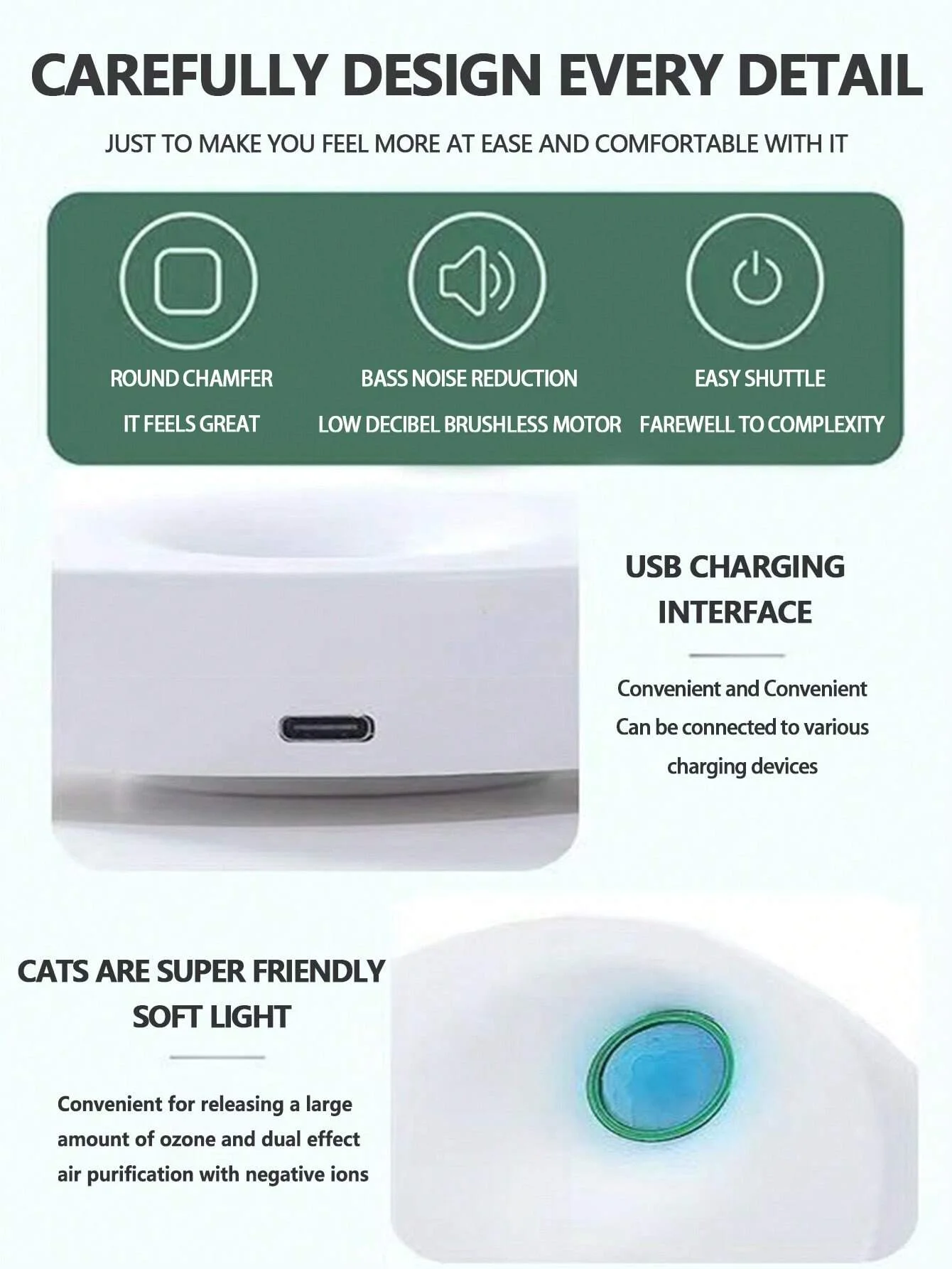 Pet Odor Eliminator Cat Litter Deodorizer Air Purifier For Dogs And Cats Odor Removal For Fresh Air Household Electric Air