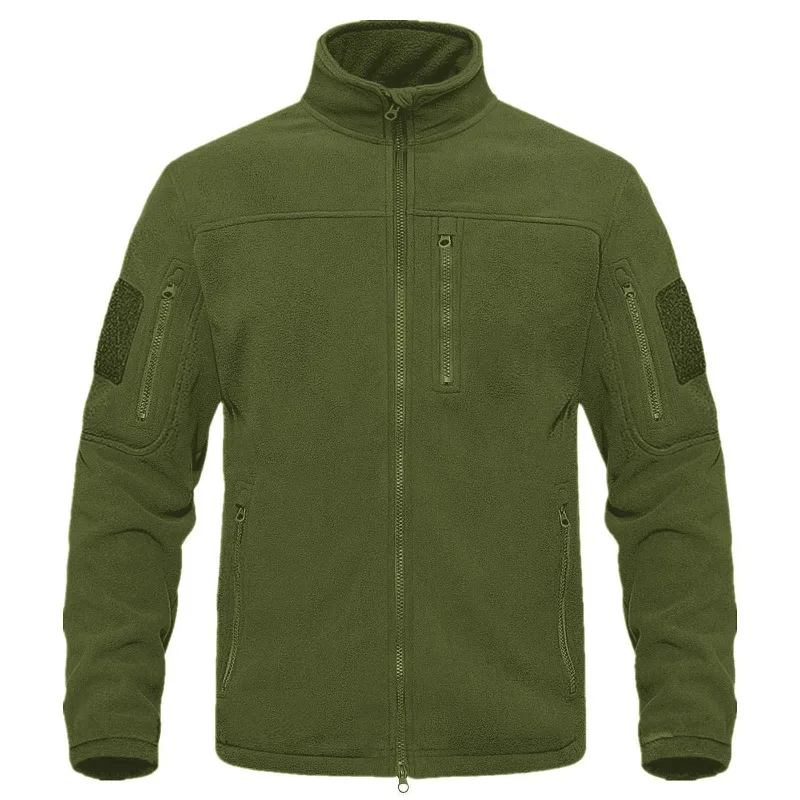 

New Autumn and Winter Men's Outdoor Sports Tactical Fleece Jacket, Stand-up Collar Fleece Mountaineering Jacket and Sweatshirt