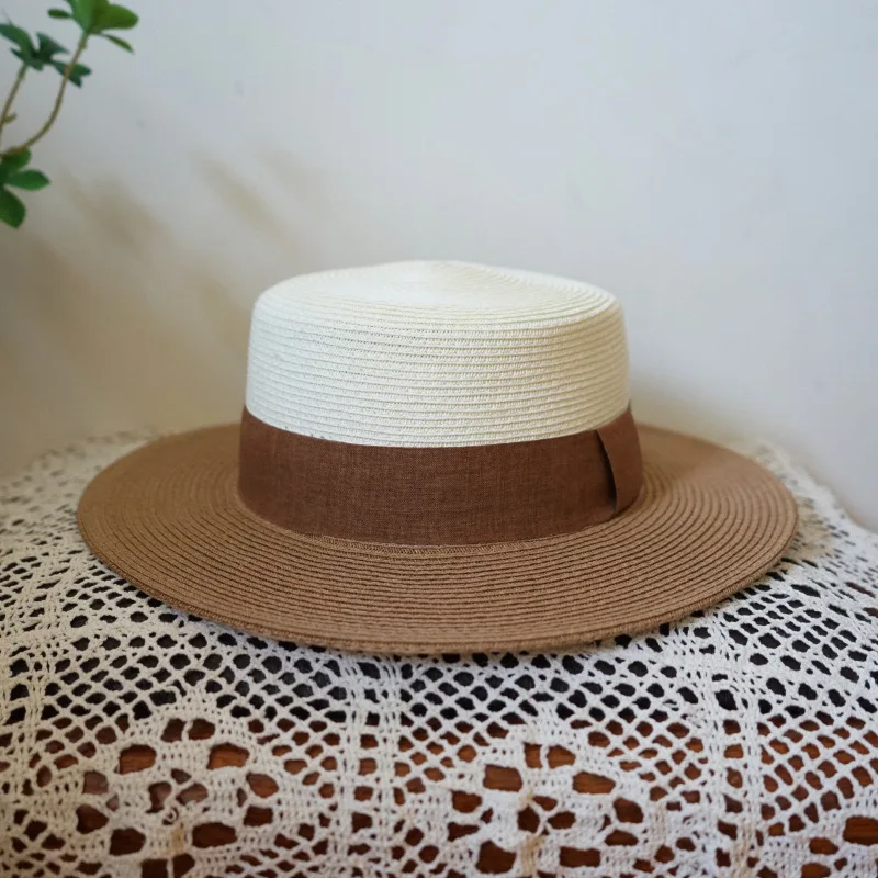 TOMKHU New Instagram Fashion Show Summer Fine Paper Color Combination Classic Soft Hat for Men and Women's Casual Panama Jazz