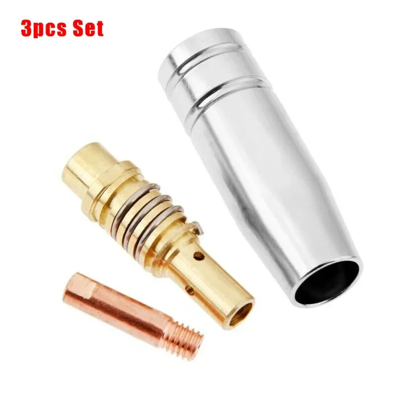 3pcs Gas Nozzle Welding Accessories CO2 MIG Air Cooled 15AK 1.0mm Contact Tip MIG MAG Welding Torch Part Tool