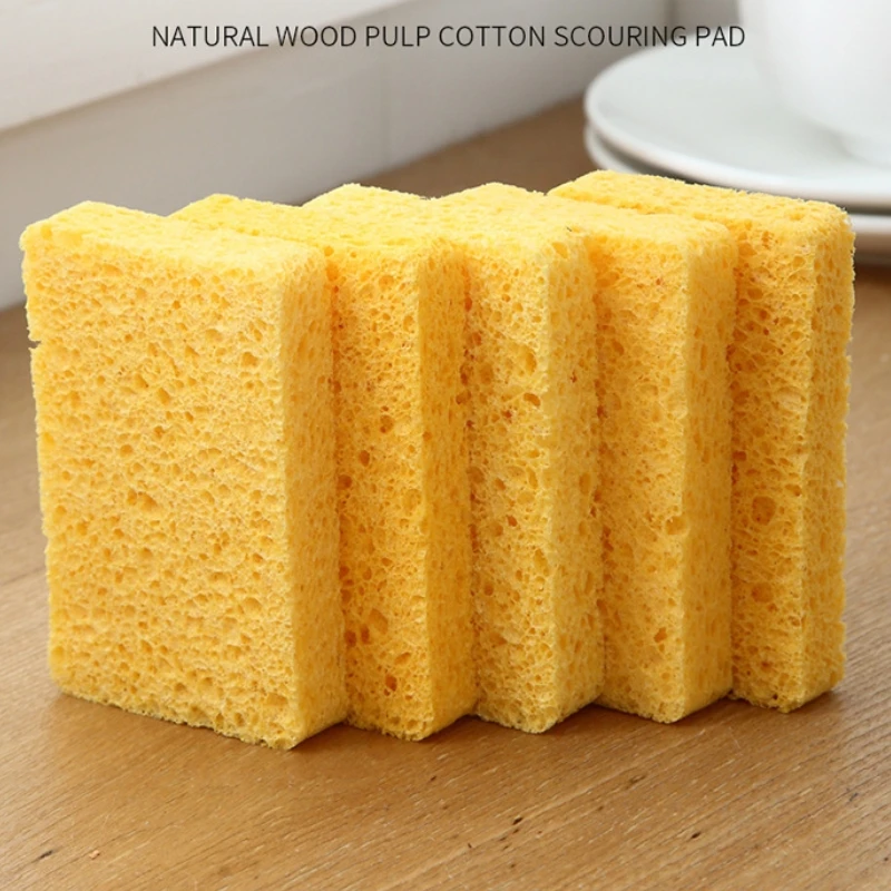 Kitchen Scourer Dishwashing Sponge Compressed Wood Pulp Sponge Pad Cleaning Tools Supplies Bathroom And Kitchen Accessories