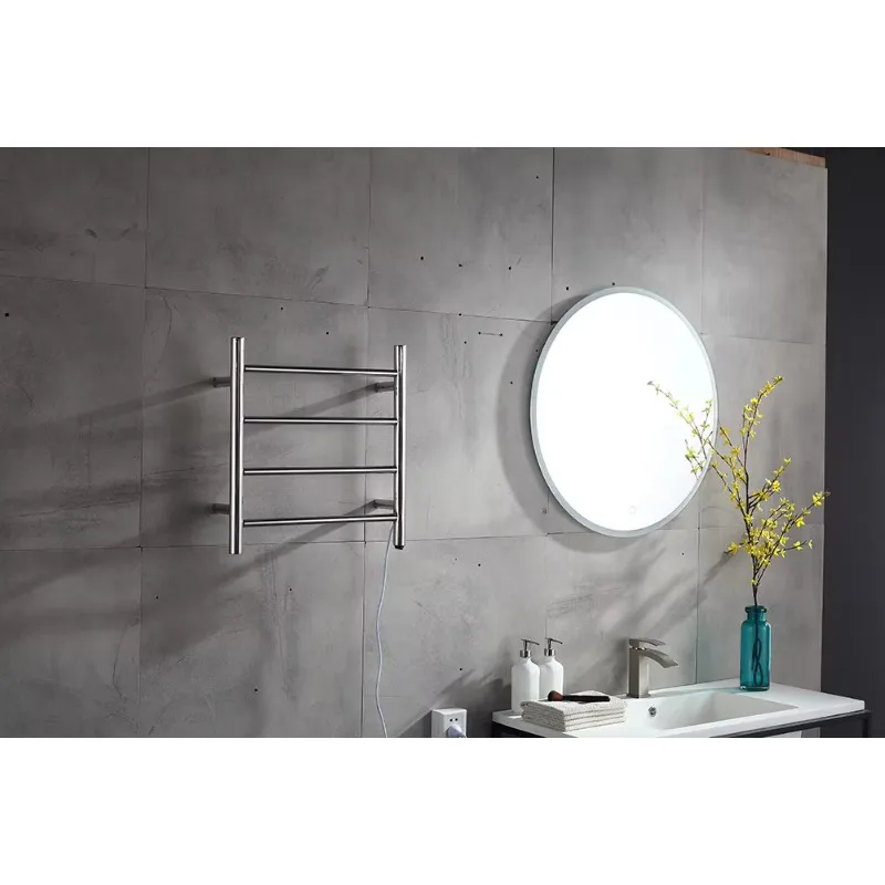 Bathroom Towel Dryer Bathroom Round Tube Wall Radiator Wall Mounted Heated Drying Rack