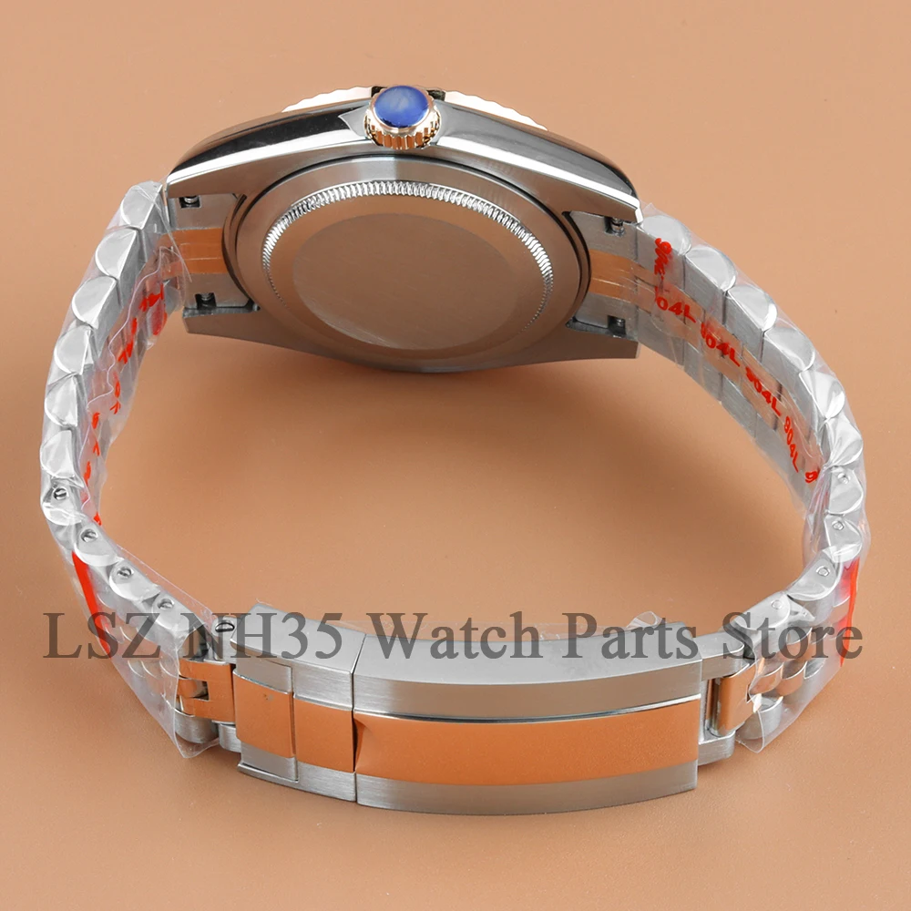 Rose Silver 36mm 39mm NH35 Fluted Curved Solid Watch Case Suitable For Datejust Series NH35 NH36 Automatic Movement 28.5mm Dial view 5