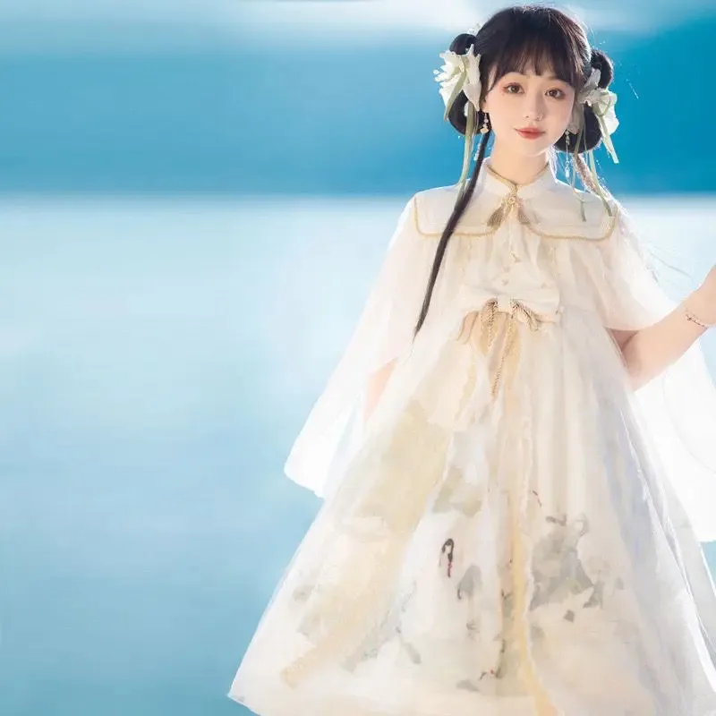 

Cy[Divine Girl] Платье на бретельках Jsk с элементами Хань в китайском стиле Immortal Fairy Lolita Dress Готические платья Женская Лолита