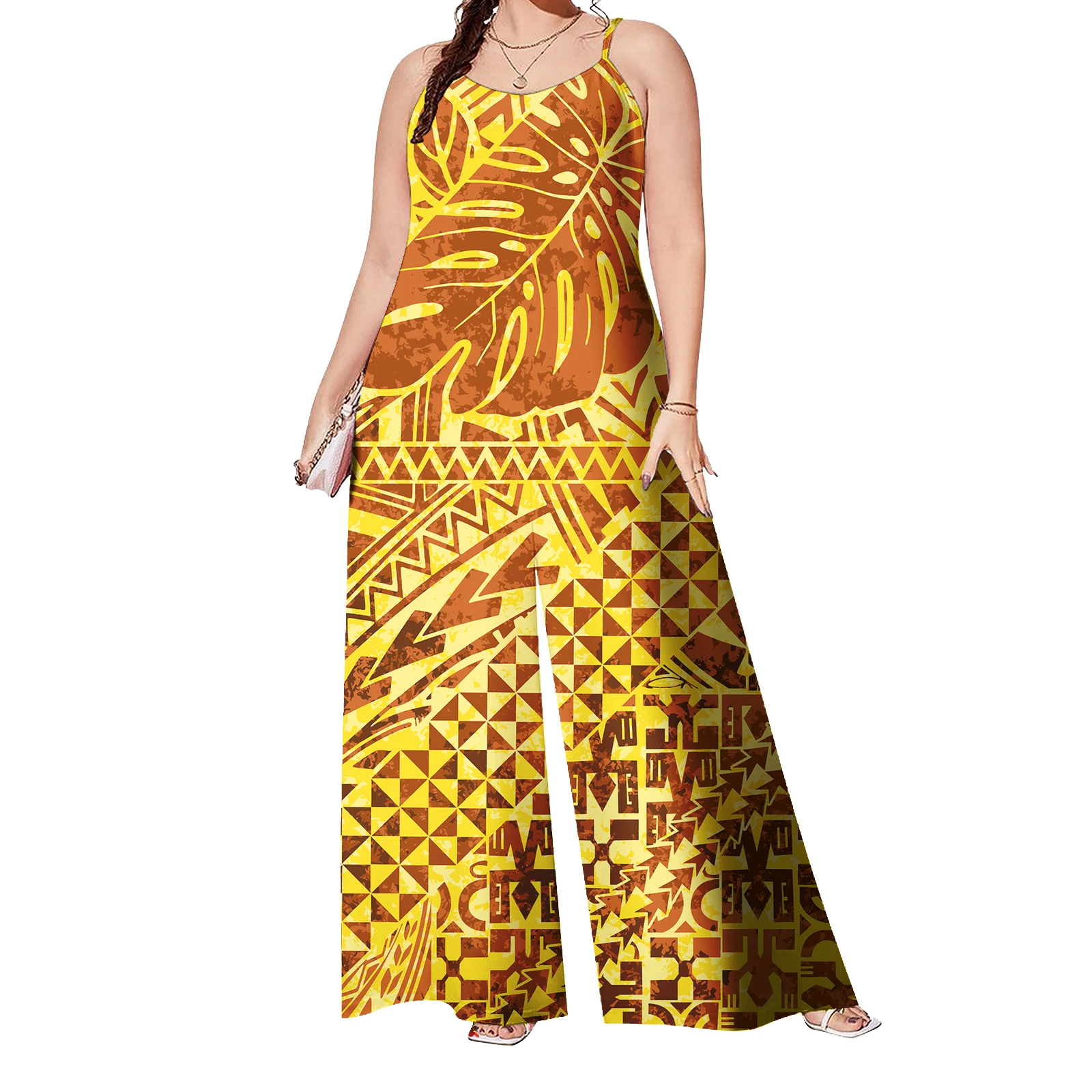 Plus Size Rompers Women Jumpsuit Party Casual Polynesian Tribal Design Custom Hawaii Island Adult Onesies One Pieces Jumpsuit