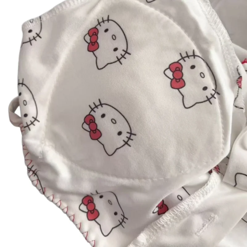 Summer Y2K Hello Kitty Pajamas Sanrio Anime Cute Girl Suspender Shorts Printing Set Leisure Household Clothes Student Nightwear view 5
