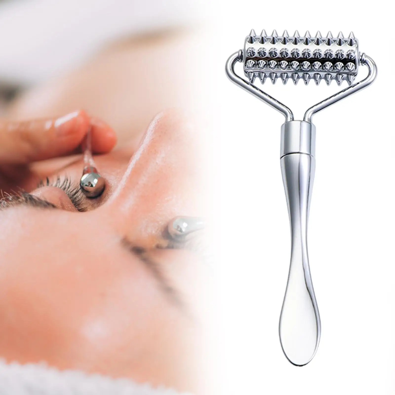 

Acupuncture Massage Roller Trigger Points Massage Tool Metal Massage Wand Facial Massage Roller for Hand Foot Neck Scalp Muscle