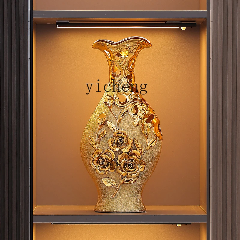 

LSL Dining Table Vase Ornament Flower Arrangement Living Room Decoration Entrance Office Hotel Ceramic Decoration