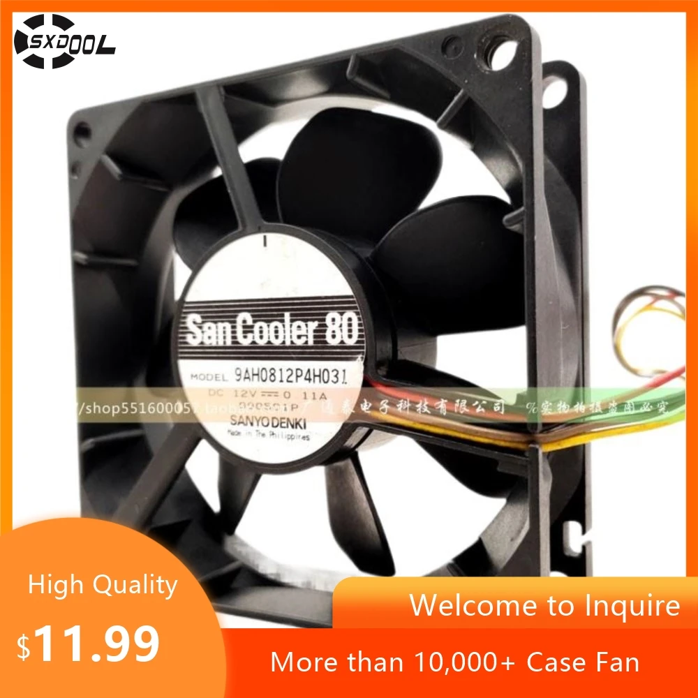 1pcs Sanyo 9AH0812P4H031 8cm 8025 12V0.11A 4-Pin PWM Mute Cooling Fan
