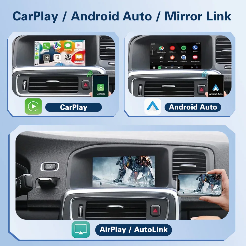 Wireless CarPlay Android Auto Decoder For Volvo V40 XC60 S60 2015-2018 Reverse Camera Airplay MirrorLink Original Screen Upgrade