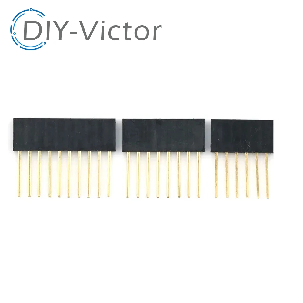 10pcs 1X6/8/10/15 Pin 2.54MM Stackable Long Legs 10MM Femal Header Socket PCB Connector 6P 8P 10P For Arduino Shield