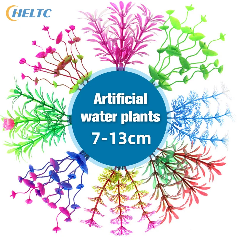 Artificial Aquarium Plant Realistic Floating Leaves Simulation Aquatic Stem Reptile Terrariums Water Tank Decoration Accessorie