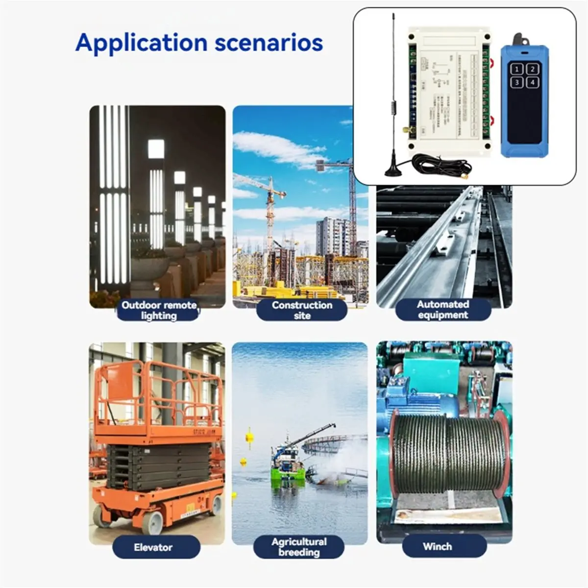 update. 300M DC 12V 24V 36V 48V 4CH Wireless Remote Control 30A Switch Relay Receiver Transmitter with Suction Antenna 315MHz
