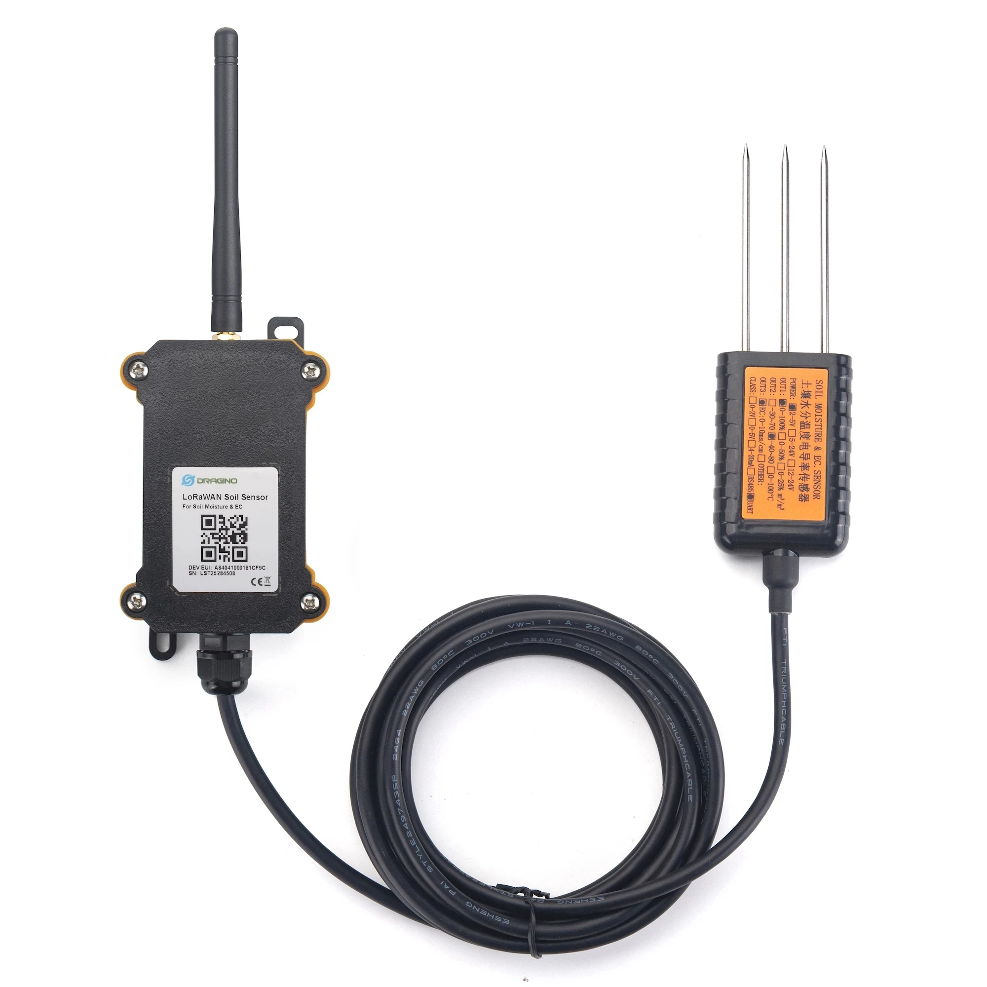 

LSE01 LoRaWAN Soil Moisture & EC Sensor With 8000mAh battery