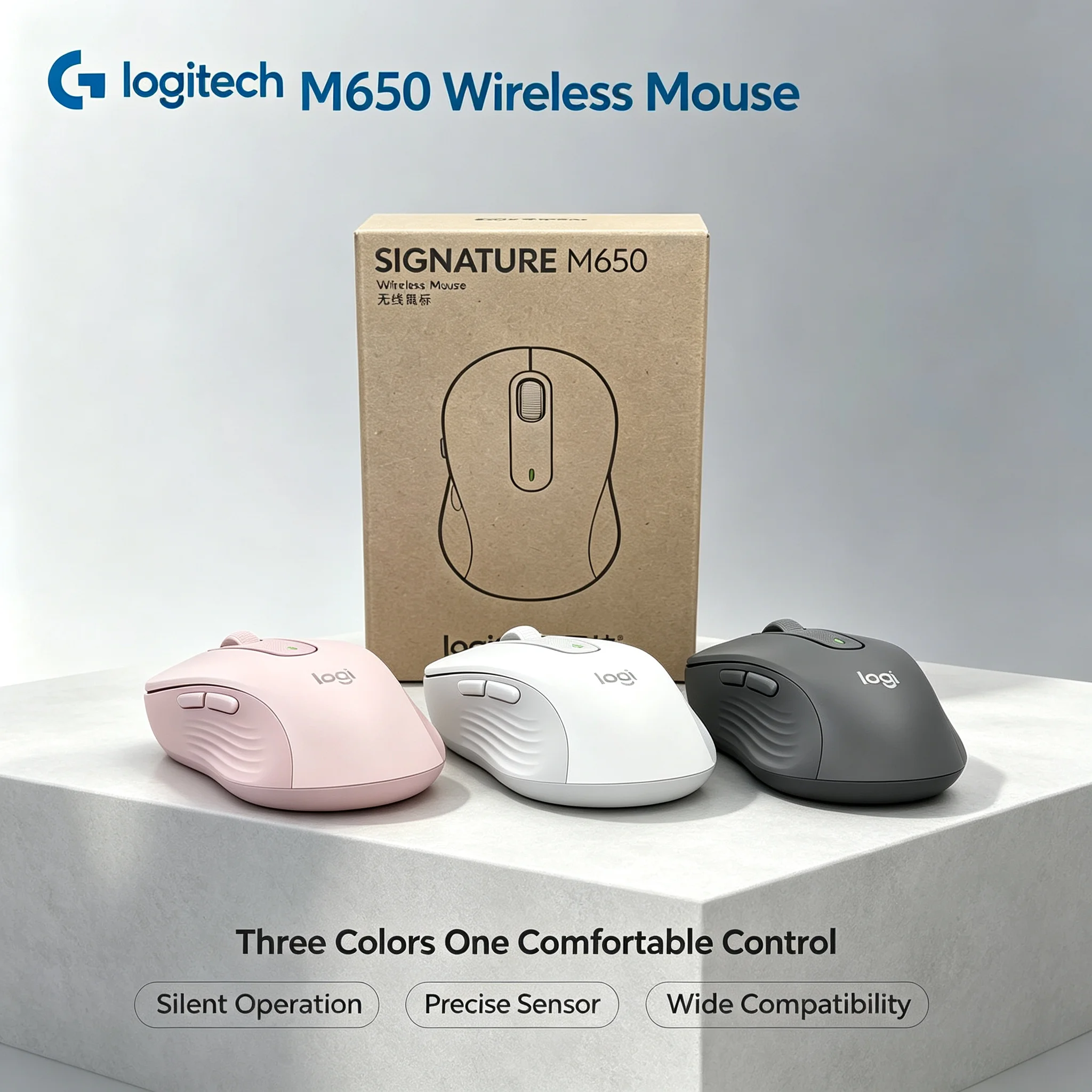 Logitech Home Cinema - Genuine Logitech Signature M650 Mouse Multi‑Device