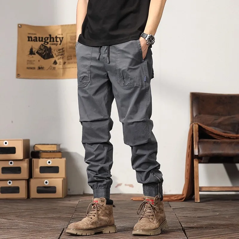 

Large Size Men's Spring Autumn Workwear Pants Casual Loose Fit Trousers Retro Tear Resistant Cuffed Urban Faion Cotton Blend