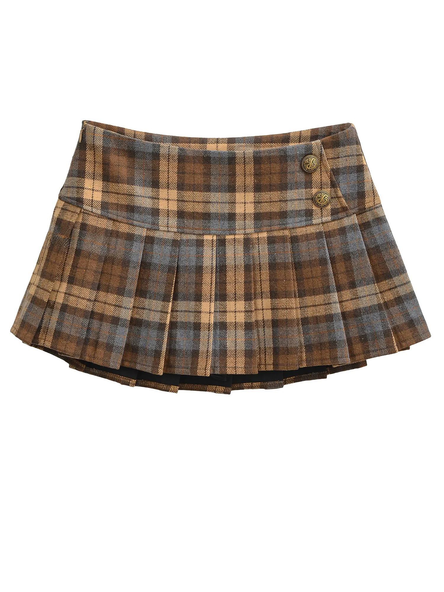 

Американская ретро-юбка в клетку в студенческом стиле, женская, с цветовыми блоками, с завышенной талией, утягивающая, повседневная