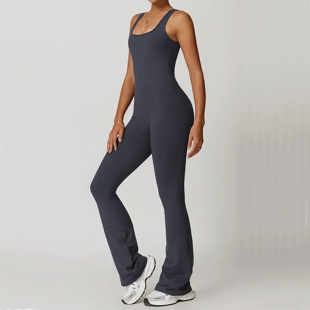 Gym Set Women Jumpsuit Bell-bottoms Training Yoga Set Sportswear Women Sports Jumpsuit Fitness Rompers Stretch Workout Bodysuits