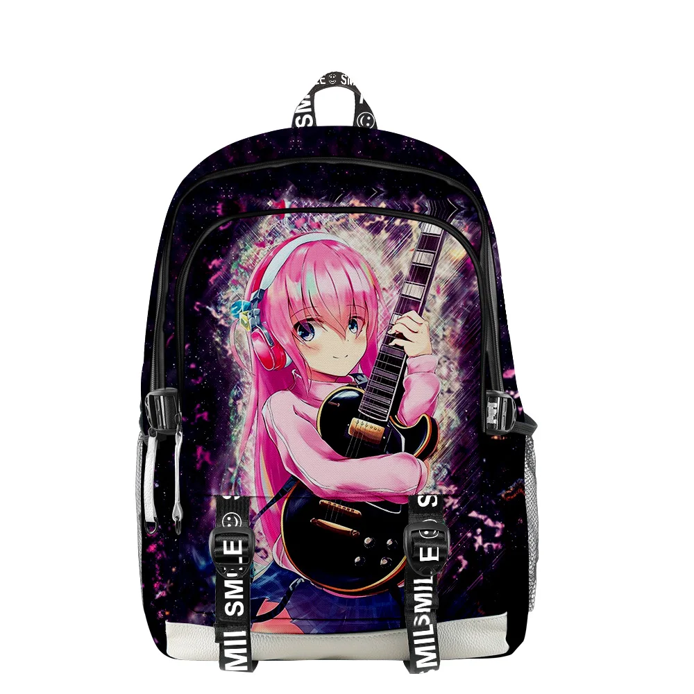 

Bocchi the Rock Anime Zipper Backpack School Bag Unique Daypack 2023 New Japan Manga Traval Bag Oxford Cloth