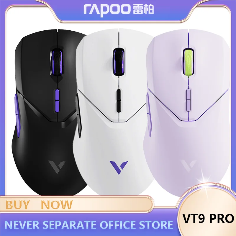 

Rapoo VT9 pro 2-Modes Bluetooth Wireless Mouse VT9 PAW 3395 Light-Weight Wireless Charge Office Gamers Mouses Long Playtime Mice