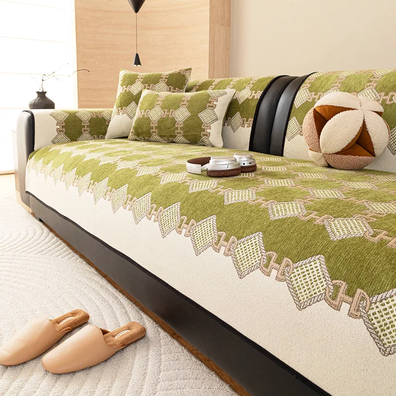 

Легкий люкс, премиум-класс: Новая универсальная всесезонная накидка на диван 2026 года, фиксирующаяся, нескользящая, для прямого дивана, мягкая и теплая.