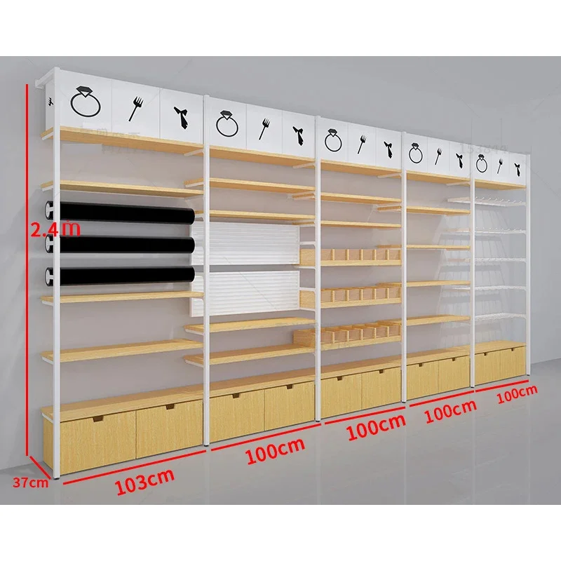 custom.Custom Whole Light Duty Wooden Display Rack Jewelry, Pet and Decoration Perforated Wall Mount Shelf