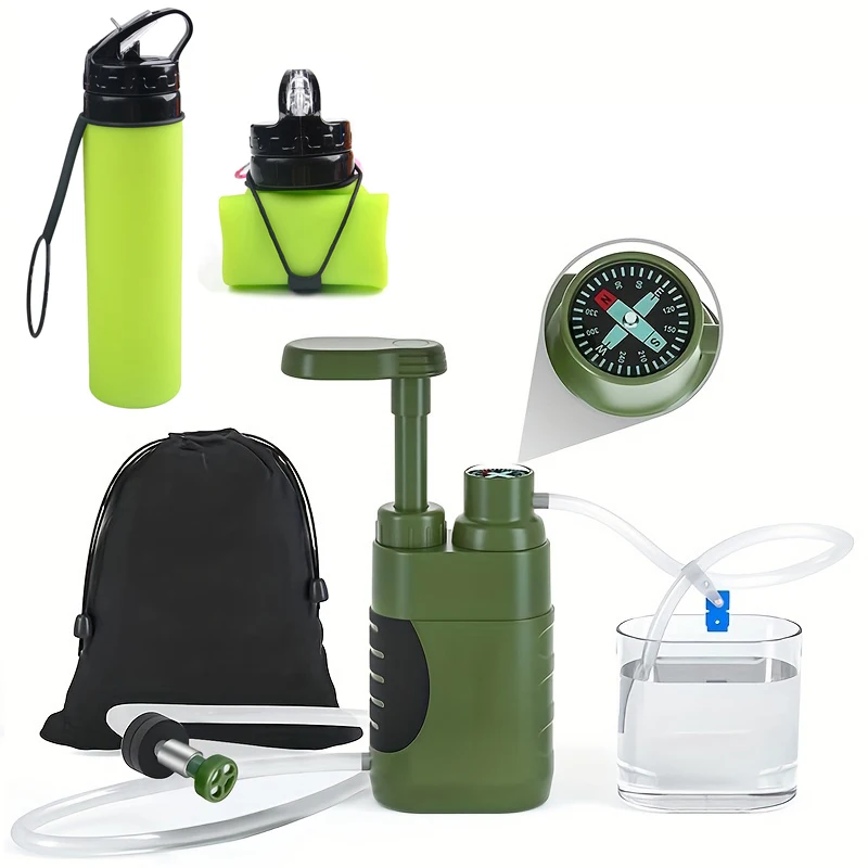 屋外用浄水器-ポータブル-キャンプ用浄水器-細菌を9999-除去-キャンプ-ハイキング-緊急時-釣り-サバイバル用