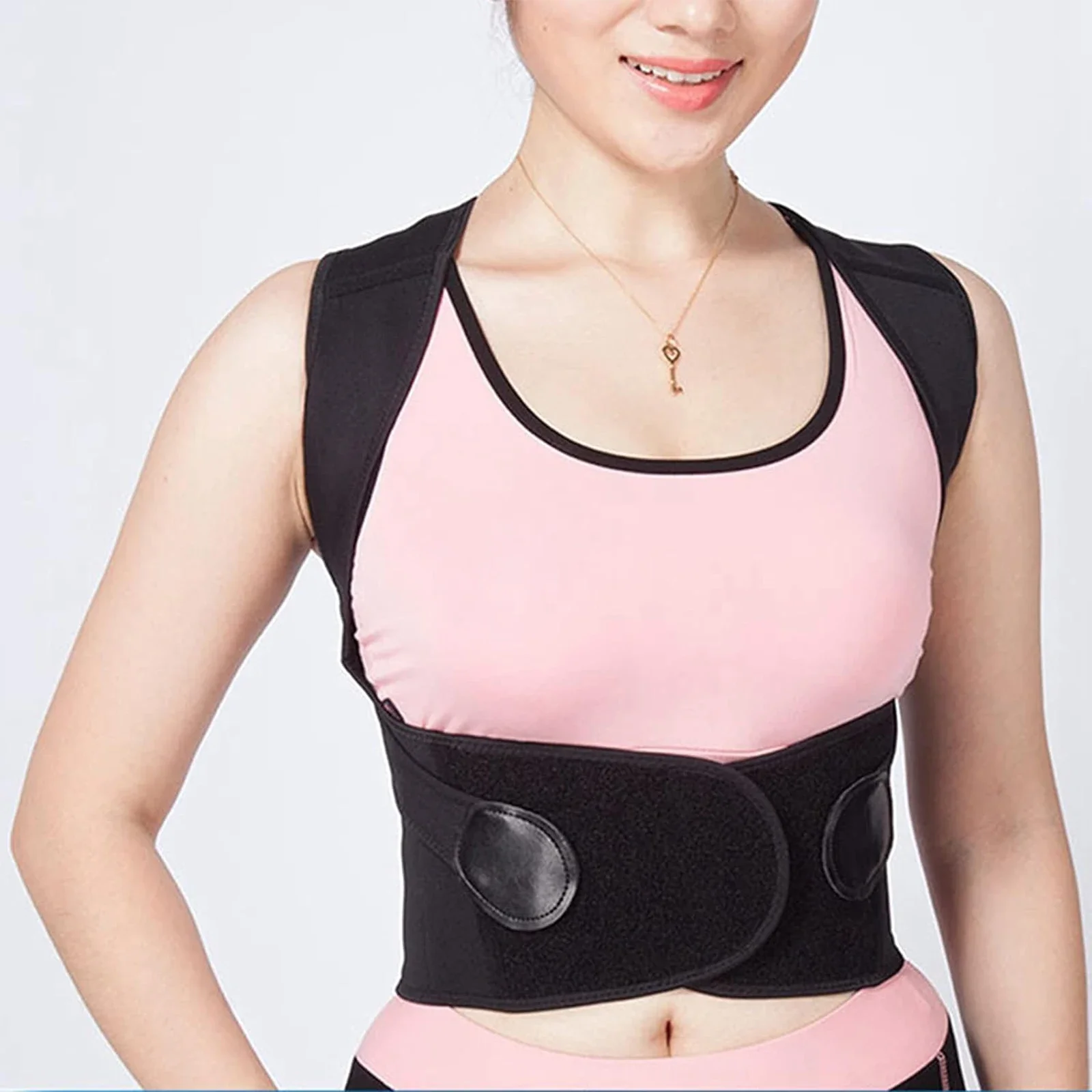 Back Posture Corrector Belt Support Brace Women Back Correction Belt Breathable Elastic Back Straightener for Spine Alignment